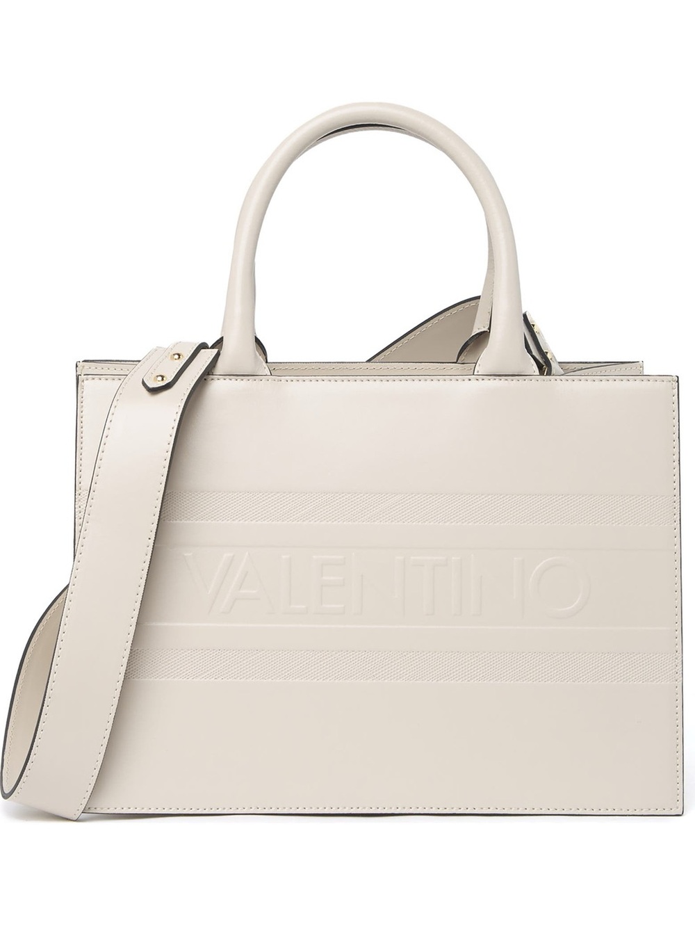(NWT) Mario Valentino “Meline” Embossed Leather shoulder bag / tote in “milk”